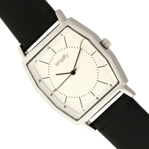 Simplify The 5400 Leather-Band Watch - Silver/Black  - SIM5401