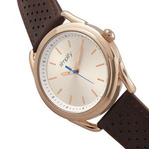 Simplify The 5900 Leather-Band Watch - Rose Gold/Brown - SIM5904
