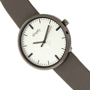 Simplify The 4500 Leather-Band Watch - Gunmetal/Pewter - SIM4504