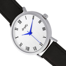 Load image into Gallery viewer, Simplify The 2900 Leather-Band Watch - Silver/Black - SIM2901
