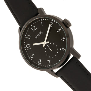 Simplify The 3400 Leather-Band Watch - Black - SIM3406