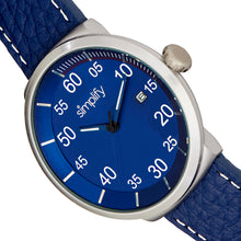 Load image into Gallery viewer, Simplify The 7100 Leather-Band Watch w/Date - Blue - SIM7104
