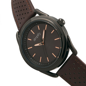 Simplify The 5900 Leather-Band Watch - Black/Brown - SIM5905