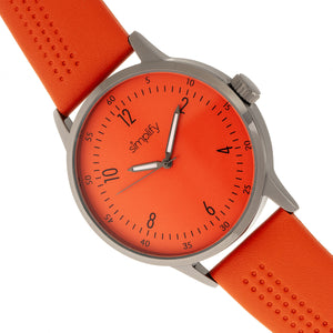Simplify The 5700 Leather-Band Watch - Orange - SIM5706