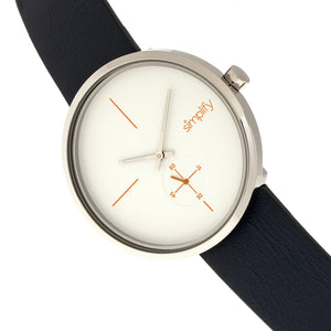 Simplify The 4400 Leather-Band Watch - Navy/Silver - SIM4401