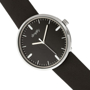 Simplify The 4500 Leather-Band Watch - Silver/Black - SIM4501