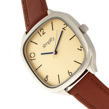 Load image into Gallery viewer, Simplify The 3500 Leather-Band Watch - Silver/Camel - SIM3505
