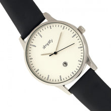 Load image into Gallery viewer, Simplify The 4300 Leather-Band Watch w/Date - Silver/Black - SIM4301
