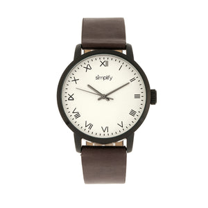 Simplify The 4200 Leather-Band Watch - Plum - SIM4206