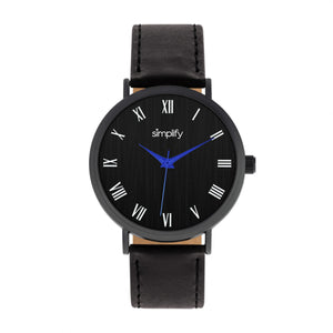 Simplify The 2900 Leather-Band Watch - Black - SIM2904