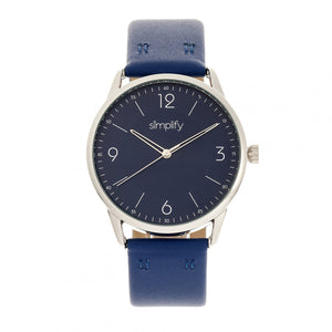 Simplify The 6300 Leather-Band Watch - Blue - SIM6304