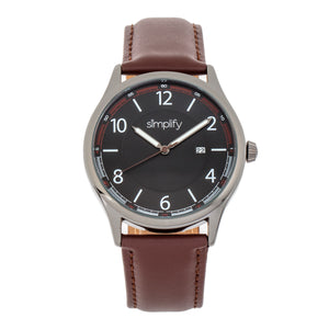 Simplify The 6900 Leather-Band Watch w/ Date - Brown - SIM6905