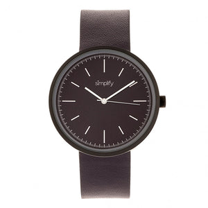 Simplify The 3000 Leather-Band Watch