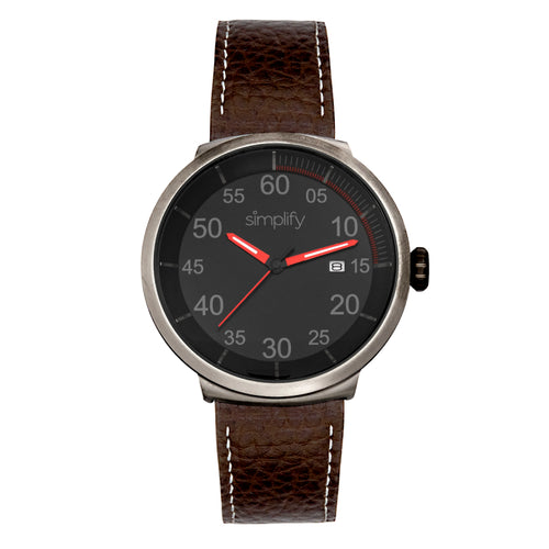 Simplify The 7100 Leather-Band Watch w/Date - SIM7106