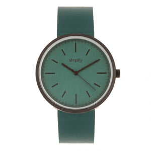 Simplify The 3000 Leather-Band Watch - Green - SIM3004