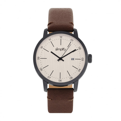 Simplify The 2500 Leather-Band Men's Watch w/ Date - SIM2504