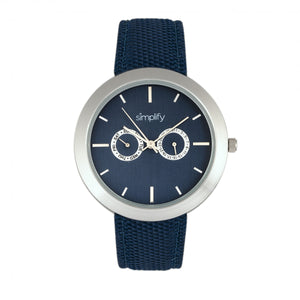 Simplify The 6100 Canvas-Overlaid Strap Watch w/ Day/Date - Blue - SIM6104