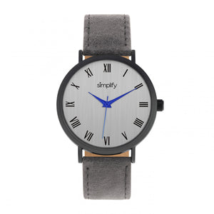 Simplify The 2900 Leather-Band Watch - Black/Charcoal - SIM2906