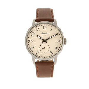 Simplify The 3400 Leather-Band Watch