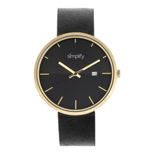 Load image into Gallery viewer, Simplify The 6400 Leather-Band Watch w/Date - Gold/Black - SIM6404
