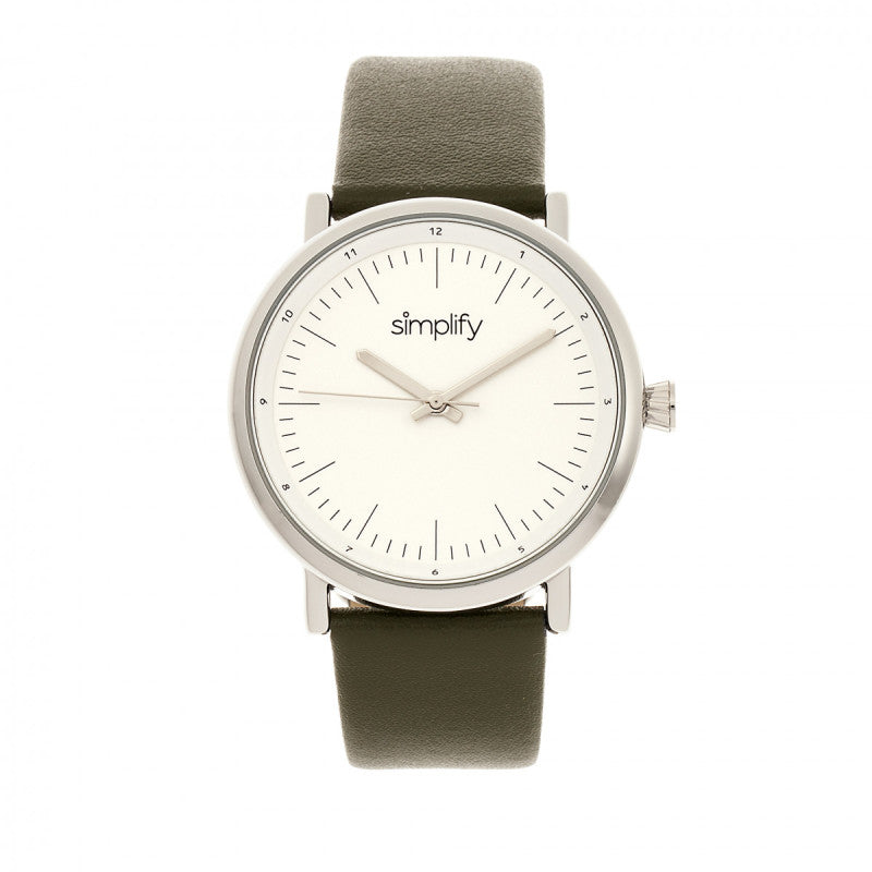 Simplify The 6200 Leather-Strap Watch