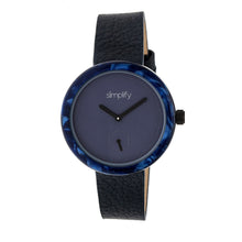 Load image into Gallery viewer, Simplify The 3700 Leather-Band Watch - Black/Navy - SIM3704
