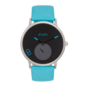 Simplify The 7200 Leather-Band Watch - Turquoise - SIM7203