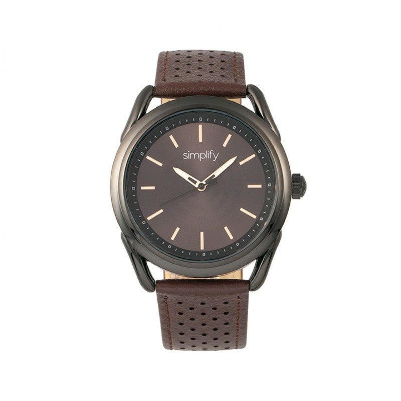 Simplify The 5900 Leather-Band Watch