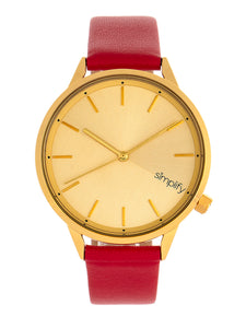Simplify The 6700 Series Strap Watch - Red/Gold - SIM6706