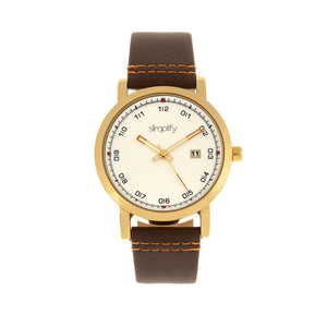 Simplify The 5300 Strap Watch - Gold/Brown - SIM5304