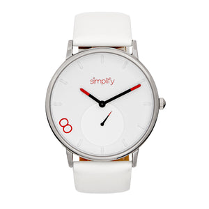 Simplify The 7200 Leather-Band Watch - White - SIM7201