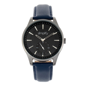 Simplify The 6600 Series Leather-Band Watch