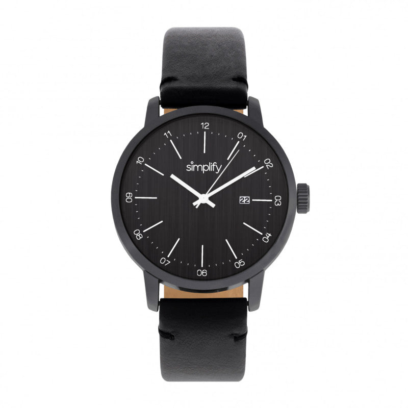 Simplify The 2500 Leather-Band Men's Watch w/ Date