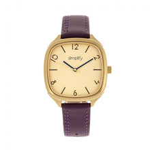 Load image into Gallery viewer, Simplify The 3500 Leather-Band Watch - Gold/Plum - SIM3507
