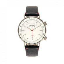 Load image into Gallery viewer, Simplify The 3300 Leather-Band Watch - Black/Silver - SIM3301
