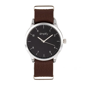 Simplify The 5600 Leather-Band Watch - Black/Brown - SIM5603