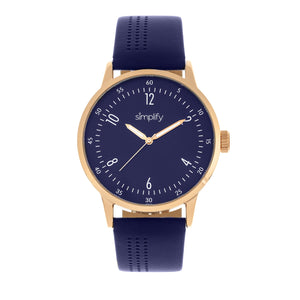 Simplify The 5700 Leather-Band Watch - Navy - SIM5705