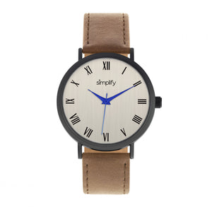 Simplify The 2900 Leather-Band Watch - Black/Brown - SIM2905