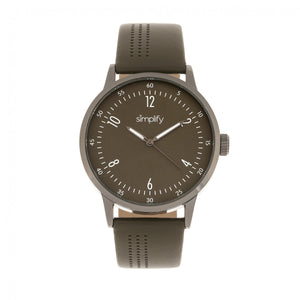 Simplify The 5700 Leather-Band Watch - Olive - SIM5707
