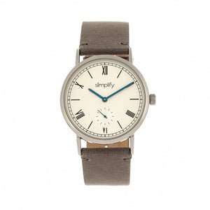 Simplify The 5100 Leather-Band Watch - Charcoal/White - SIM5103