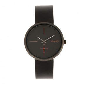 Simplify The 4400 Leather-Band Watch - Black - SIM4404