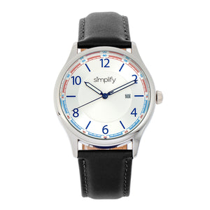 Simplify The 6900 Leather-Band Watch w/ Date - White - SIM6901