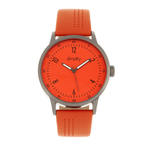 Simplify The 5700 Leather-Band Watch - Orange - SIM5706