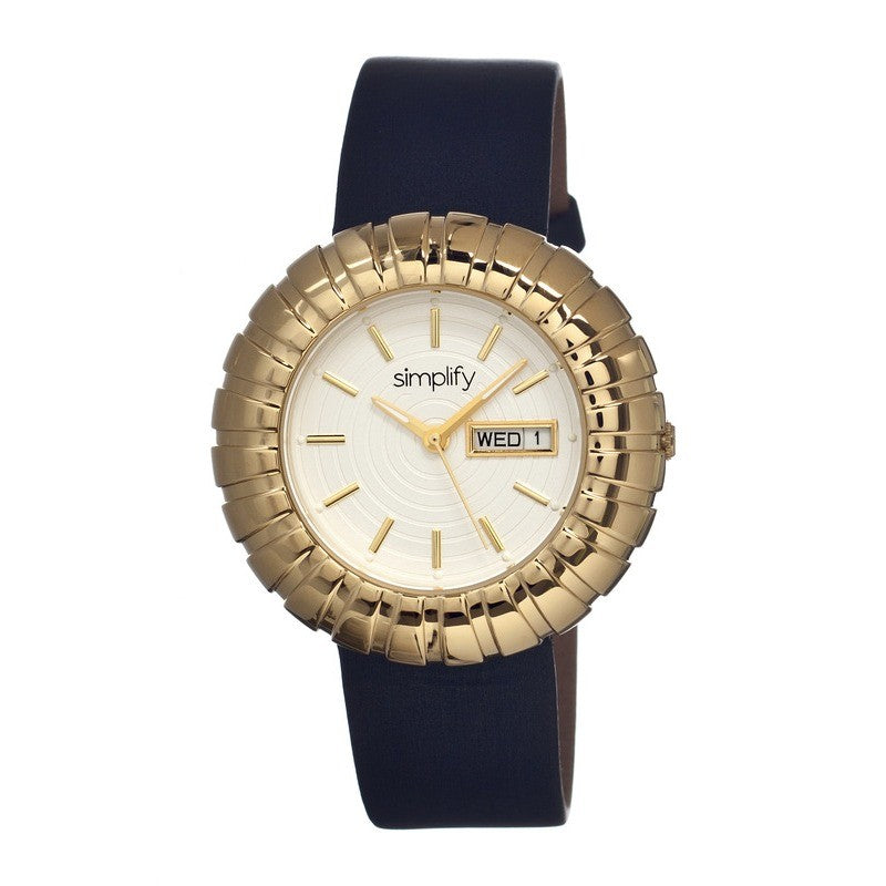 Simplify The 2100 Leather-Band Ladies Watch w/Date