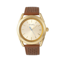 Load image into Gallery viewer, Simplify The 5900 Leather-Band Watch - Gold/Camel - SIM5903
