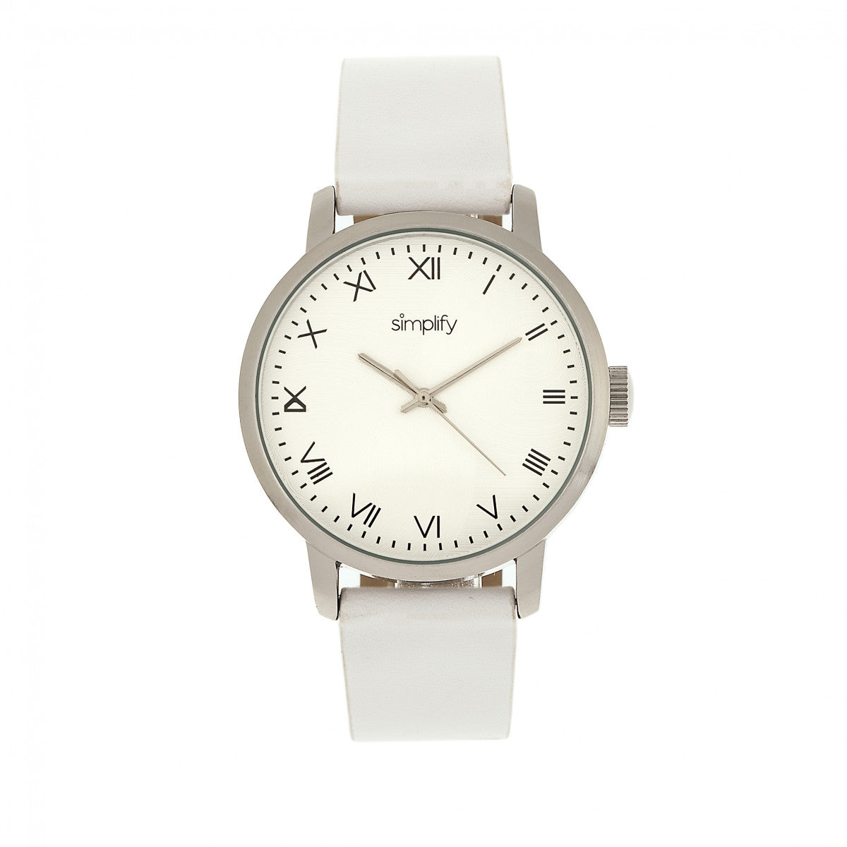 Simplify The 4200 Unisex Watch White Band Silver Case 