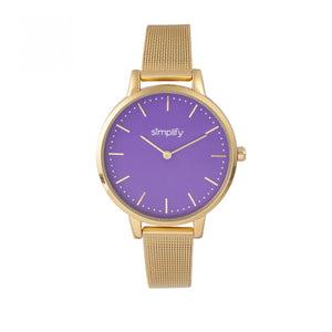 Simplify The 5800 Mesh Bracelet Watch - Gold/Purple - SIM5804
