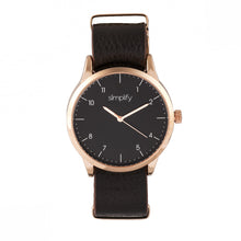 Load image into Gallery viewer, Simplify The 5600 Leather-Band Watch - Black/Dark Brown - SIM5605
