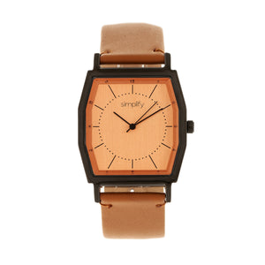 Simplify The 5400 Leather-Band Watch - Orange/Camel  - SIM5406