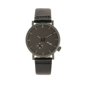 Simplify The 3600 Leather-Band Watch - Charcoal/Black - SIM3604
